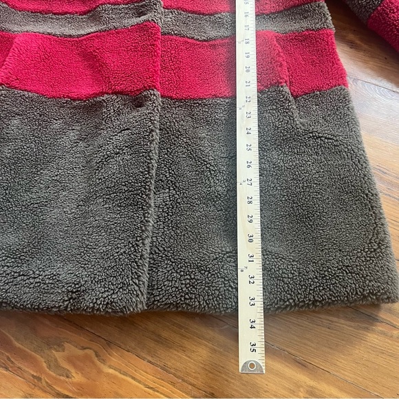 Anthropologie Velvet by Graham & Spencer Evian Striped Teddy Coat Sherpa in L - Picture 14 of 16